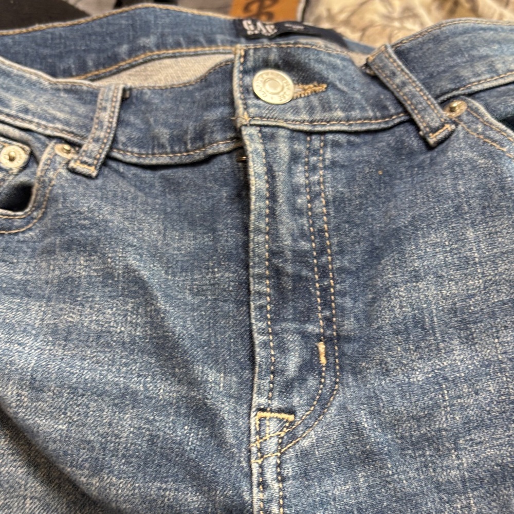 GAP Distressed Vintage Slim 29s Jeans in Deep Blue - Picture 11 of 11